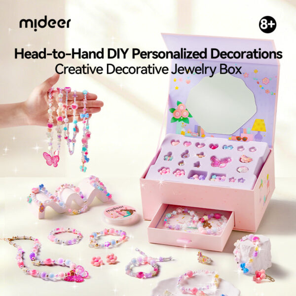 Mideer DIY Bead Jewelry Kit -Musical Jewelry Charm Bracelet Box (Right-angled Box)