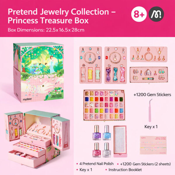 Mideer DIY Bead Jewelry Kit - 1200pcs Lacing Beads Bracelet Box