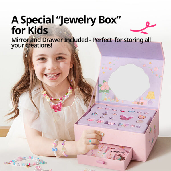 Mideer DIY Bead Jewelry Kit -Musical Jewelry Charm Bracelet Box (Right-angled Box)