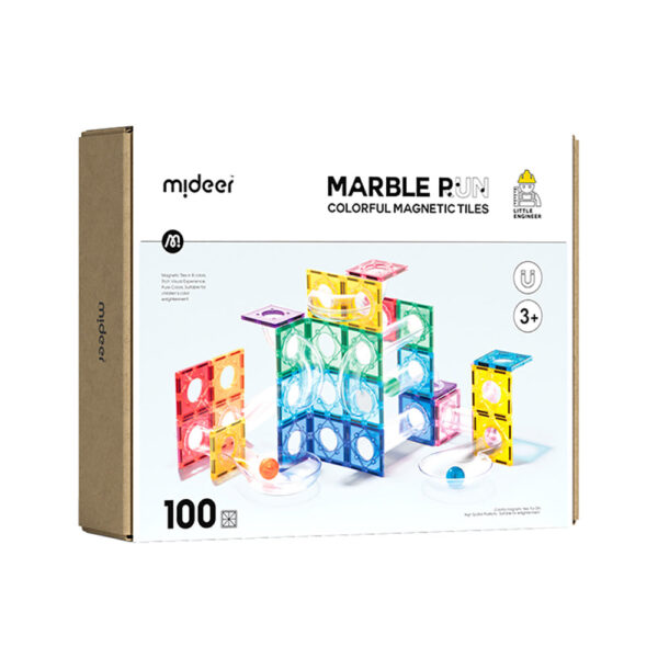 [Buy 4 for 8% off] Mideer Colorful Magnetic Tiles - Marble Run 100PCS
